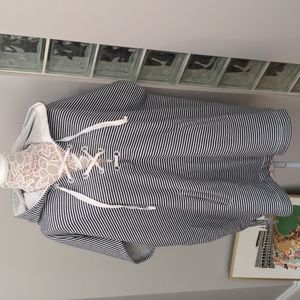 J. Crew Striped Terry cloth pullover/coverup with hood XS/S